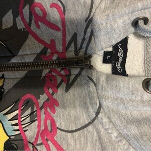 Ed Hardy Cropped Graphic Hoodie